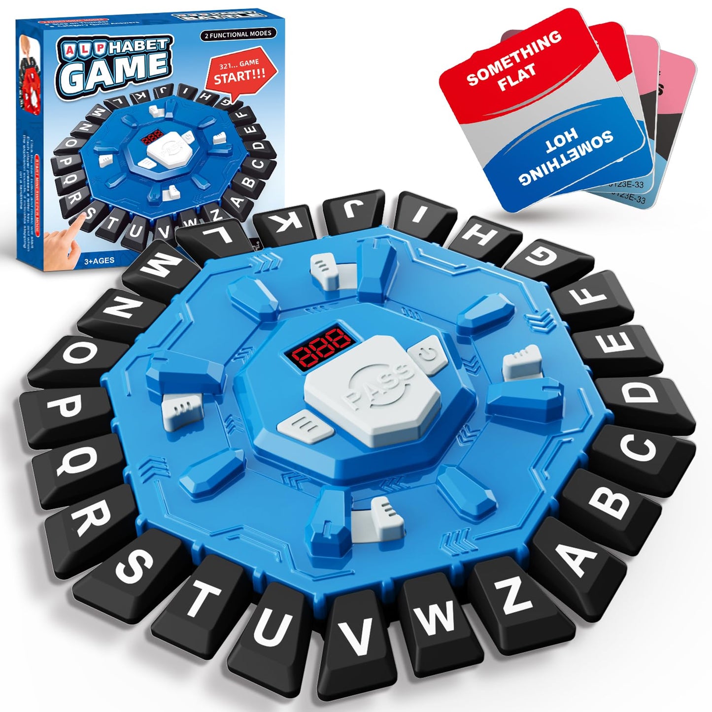 Resflycheng Word Game: Family Board Game with Digital Timer and 24-Letter Board