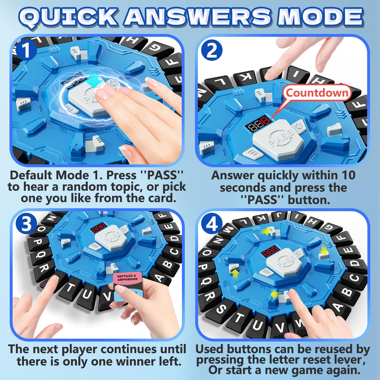 Resflycheng Word Game: Family Board Game with Digital Timer and 24-Letter Board