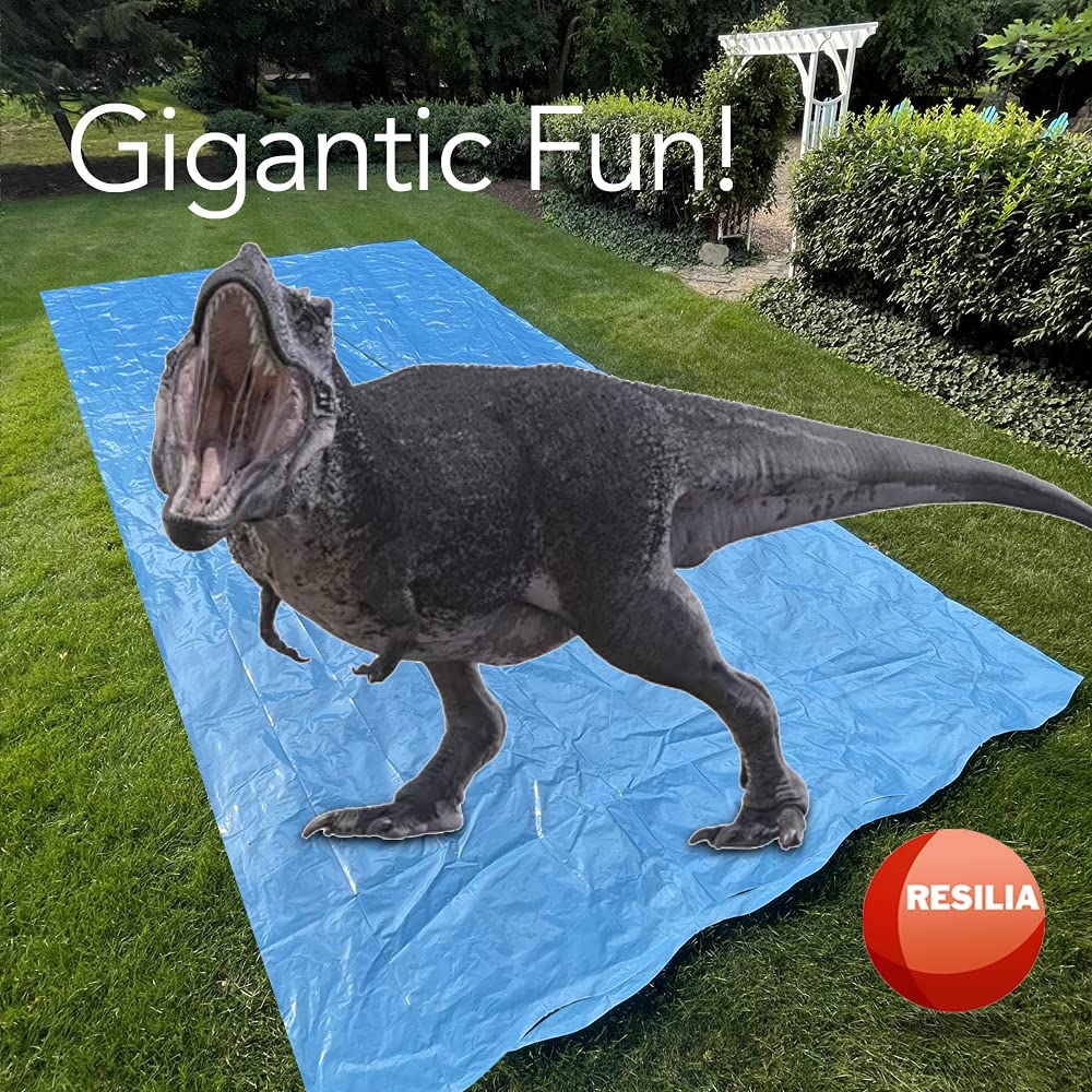 RESILIA Super Slip Lawn Water Slide Giant – 75ft, Powder Blue, Made in USA