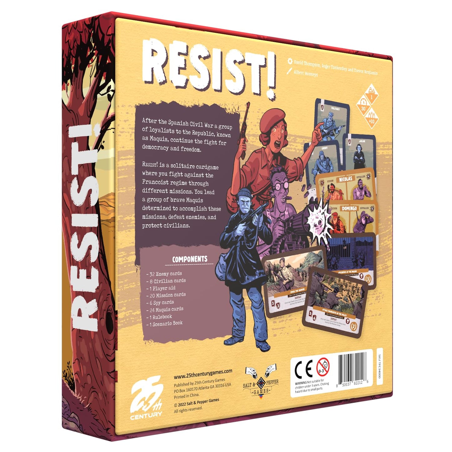Resist! Solo-Only Historical War Card Strategy Game by 25th Century Games