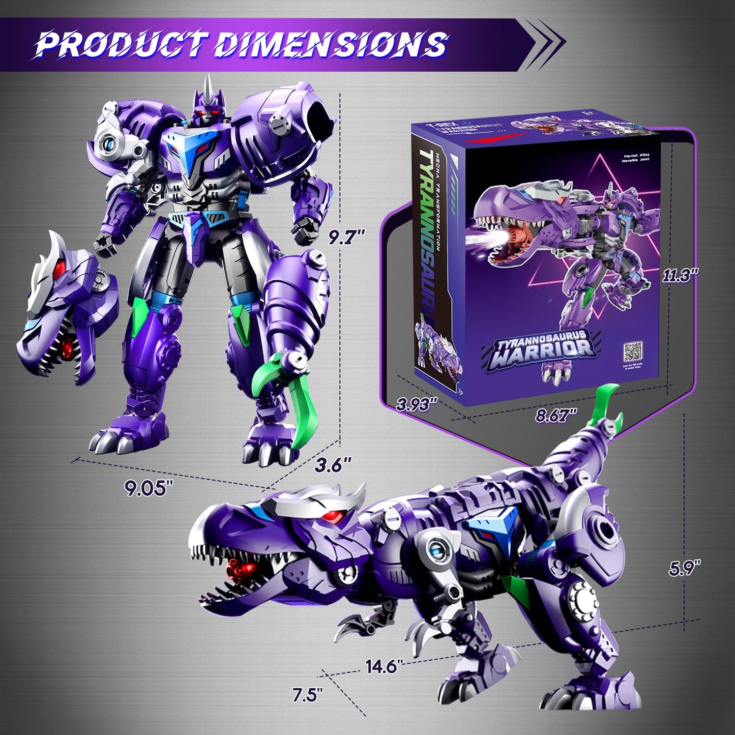 Resosese Transforming Toys Figures - 2-in-1 Robot & Dragon for Boys (Ages 5-14)