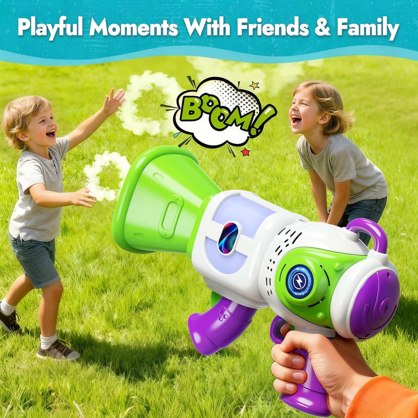 Resosese Fart Gun: Fog Ring Toy with Durian & Cheese Scents, Color-Changing Lights