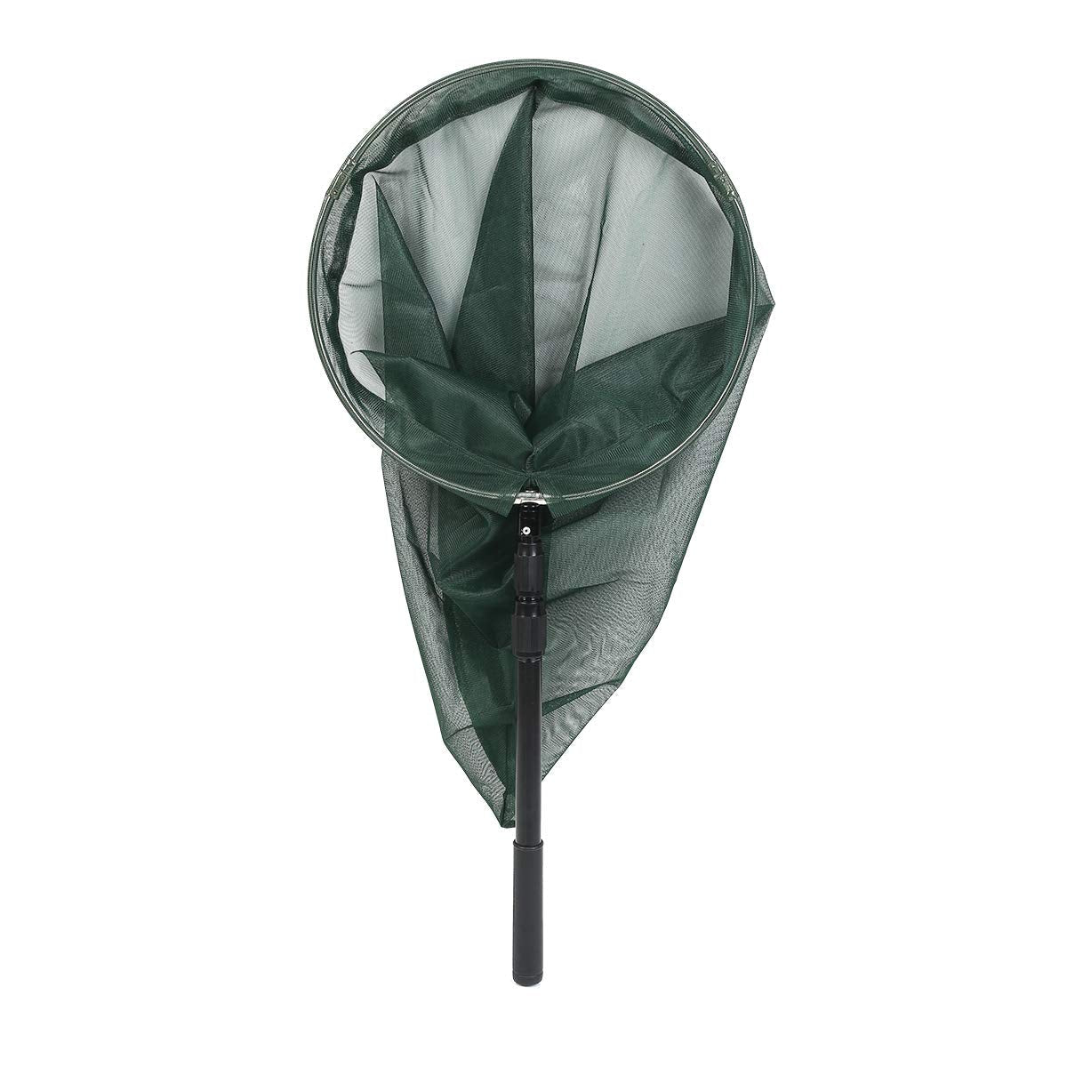 RESTCLOUD Professional Insect and Butterfly Net - 14-inch Stainless Ring, 53-inch Reach, Aluminum Telescoping Handle (Green)