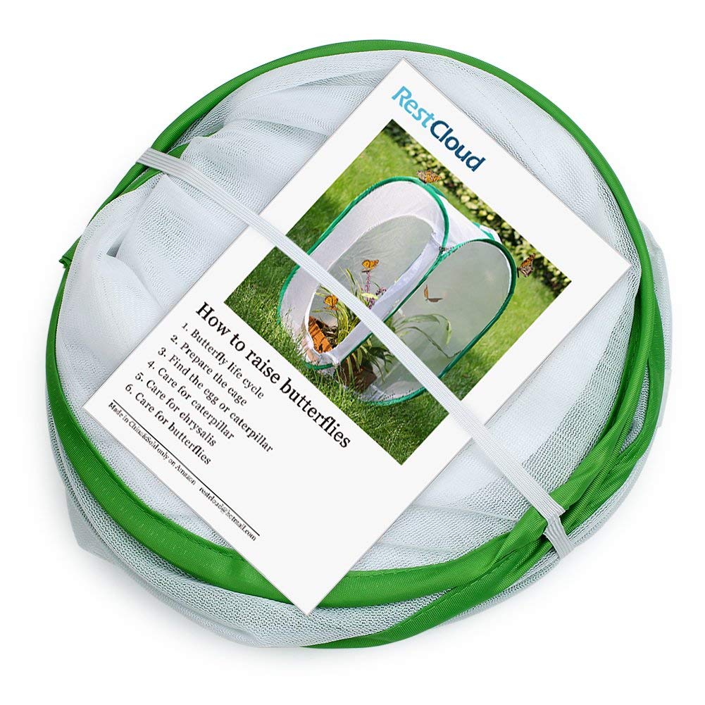 RESTCLOUD 3-Pack Butterfly Habitat Terrarium — Pop-Up Insect Enclosures (15.7 x 15.7 x 23.6 in)