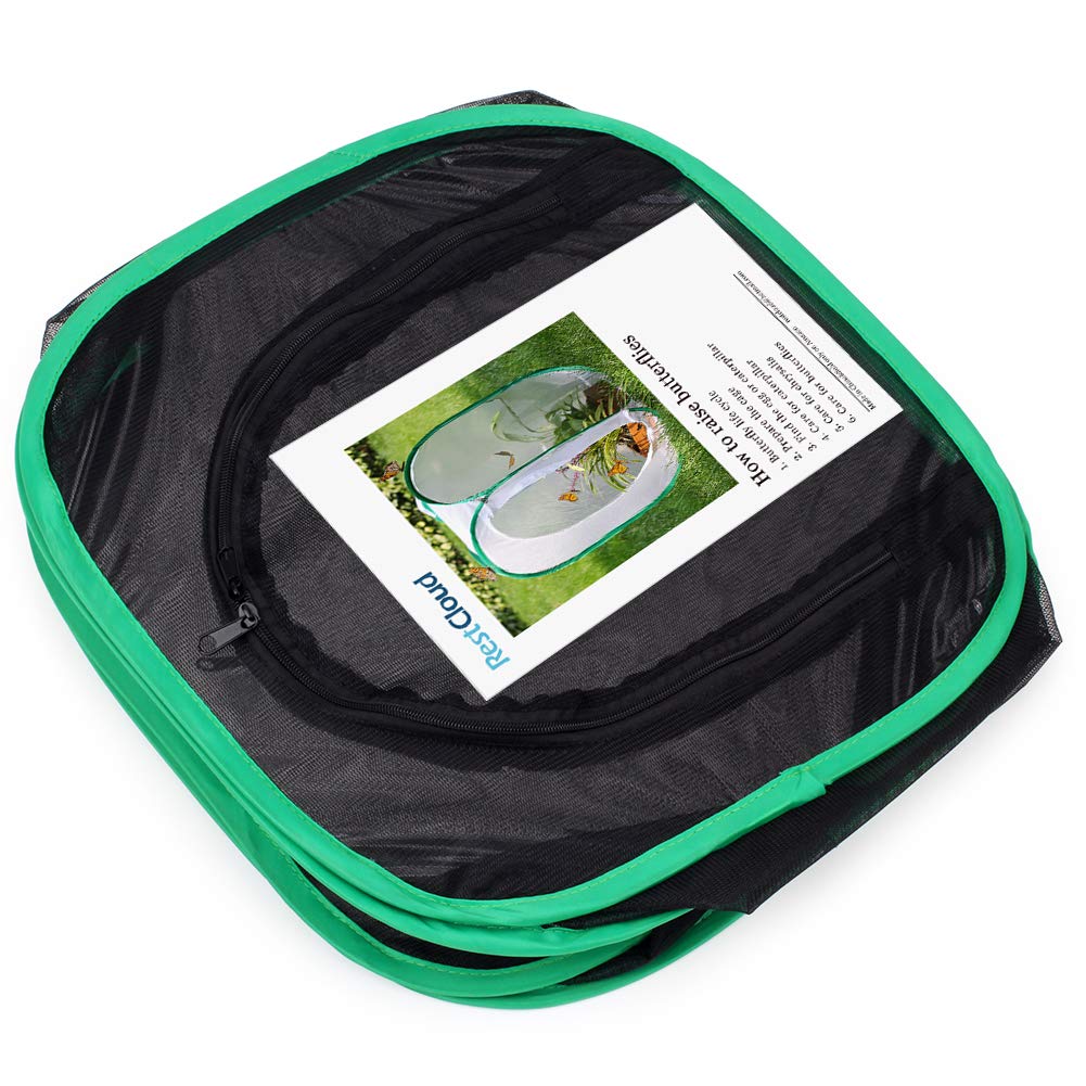 RESTCLOUD Insect and Butterfly Habitat Cage Terrarium – Pop-Up 12 x 12 x 12 Inches