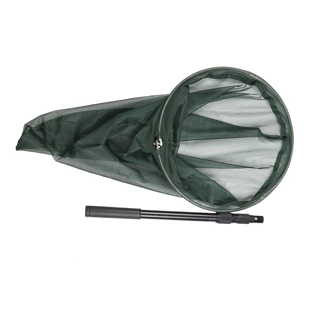 RESTCLOUD Professional Insect and Butterfly Net - 14-inch Stainless Ring, 53-inch Reach, Aluminum Telescoping Handle (Green)