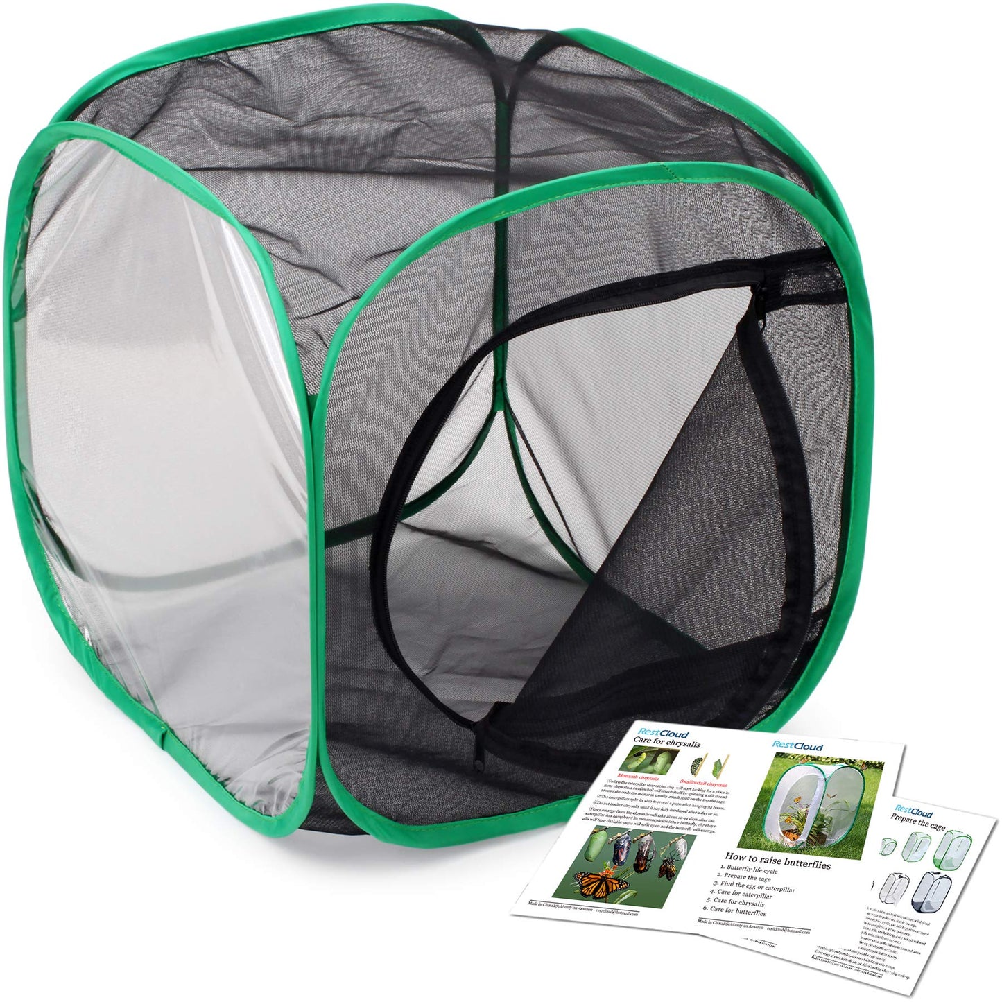RESTCLOUD Insect and Butterfly Habitat Cage Terrarium – Pop-Up 12 x 12 x 12 Inches