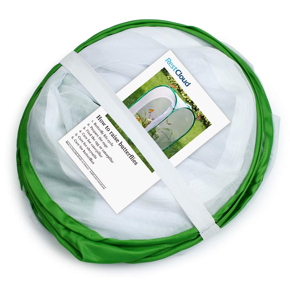 RESTCLOUD 36-Inch Monarch Butterfly Habitat – Giant Collapsible Mesh Cage 24x24x36