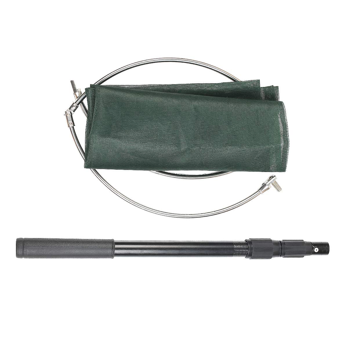 RESTCLOUD Professional Insect and Butterfly Net - 14-inch Stainless Ring, 53-inch Reach, Aluminum Telescoping Handle (Green)
