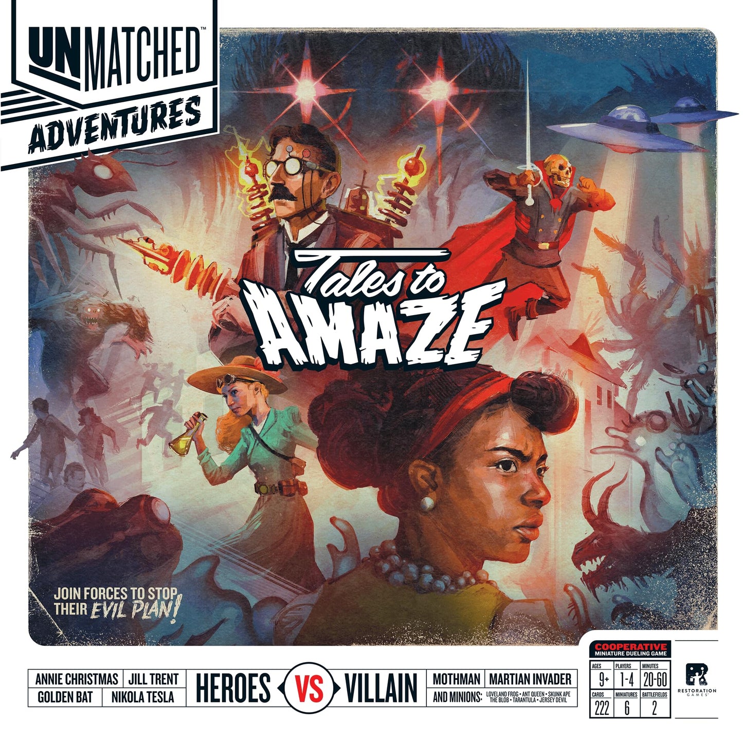 Restoration Games Unmatched Adventures Tales to Amaze — Cooperative Strategy Board Game