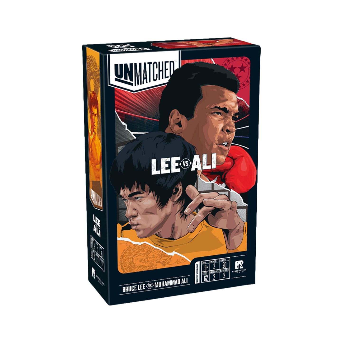 Unmatched Muhammad Ali vs Bruce Lee – Strategy Board Game for 2 Players | Restoration Games