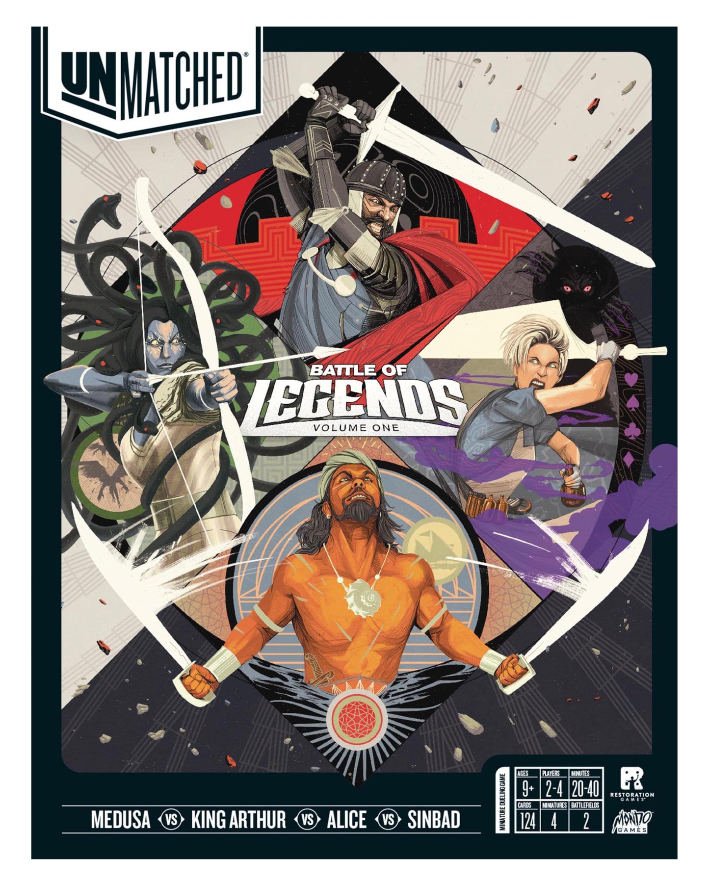 Unmatched Battle of Legends Vol 1 by Restoration Games — Strategy Board Game for 2 to 4 Players
