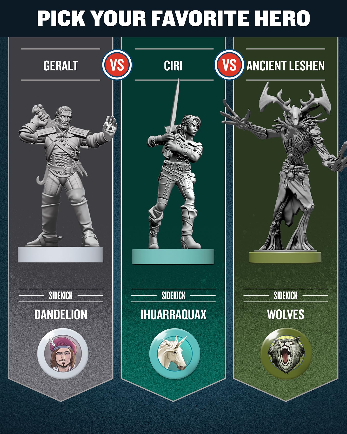 Restoration Games Unmatched The Witcher: Steel & Silver – Strategy Board Game (2-3 Players, 30 Min, Ages 9+)