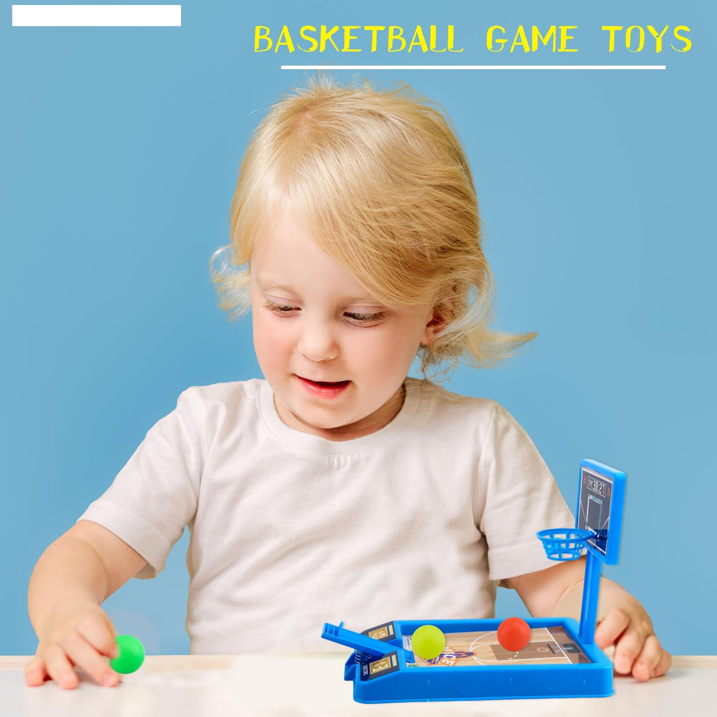 Restroma 12-Pack Mini Basketball Game Toys – Desktop Tabletop Basketball Set, 2 Colors