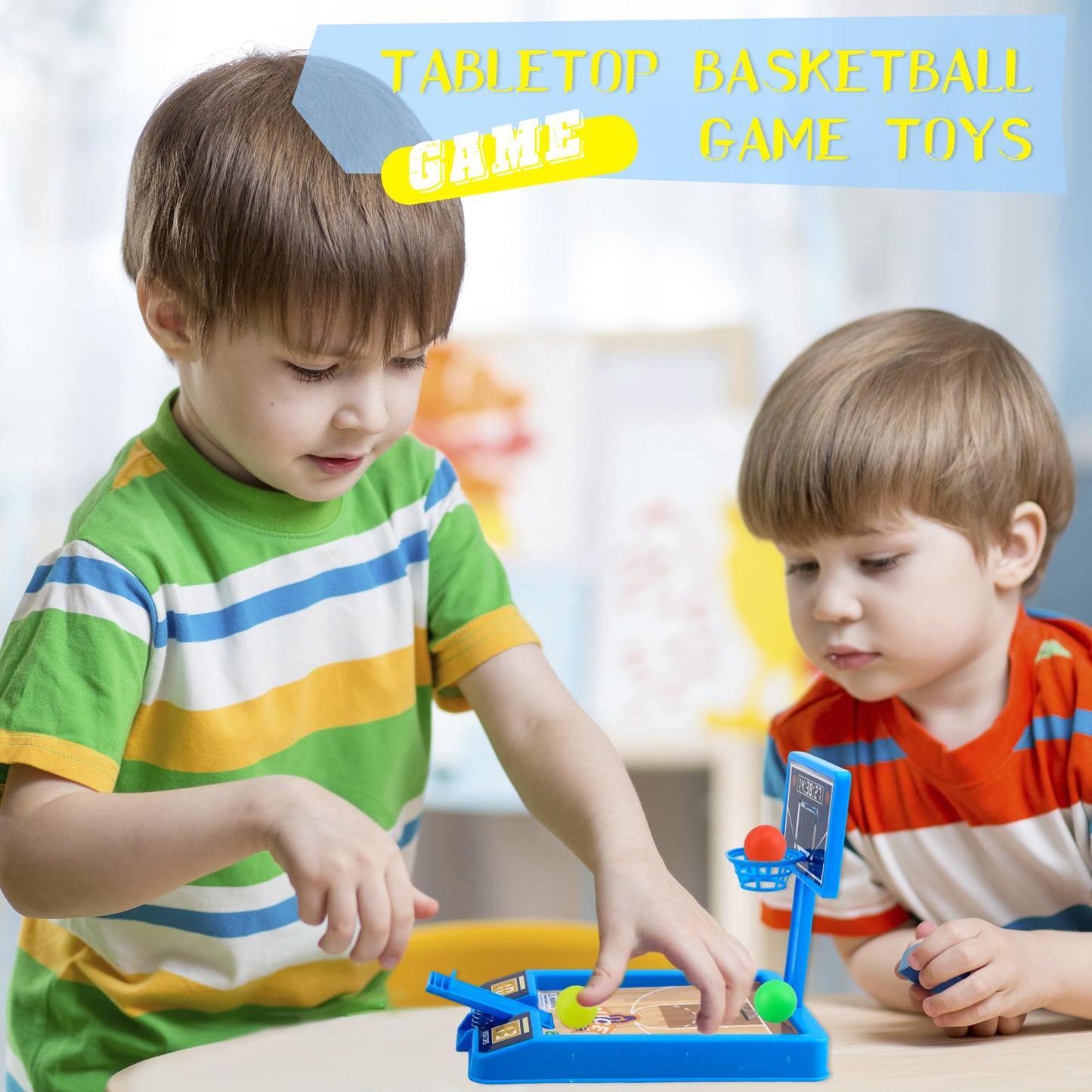 Restroma 12-Pack Mini Basketball Game Toys – Desktop Tabletop Basketball Set, 2 Colors