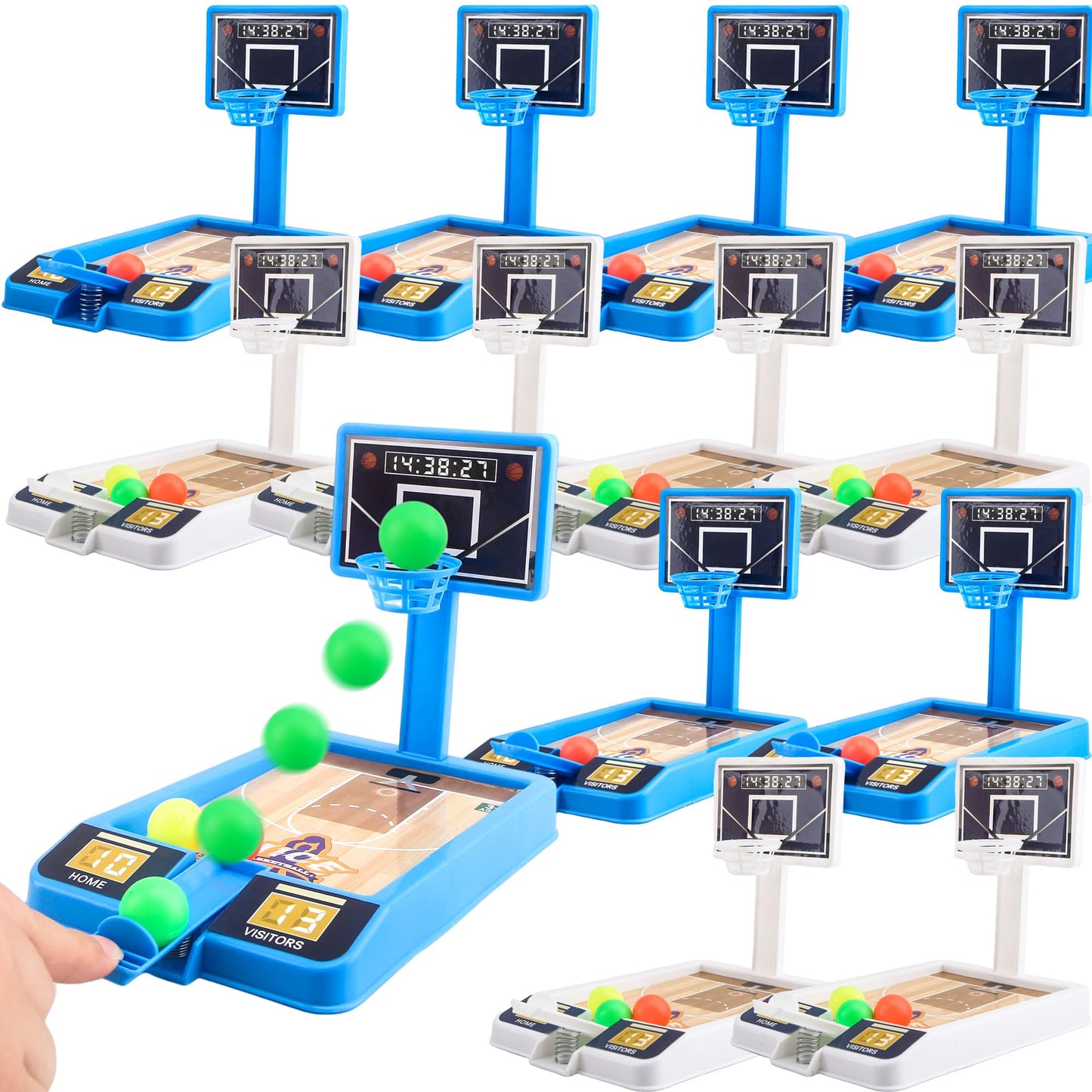 Restroma 12-Pack Mini Basketball Game Toys – Desktop Tabletop Basketball Set, 2 Colors