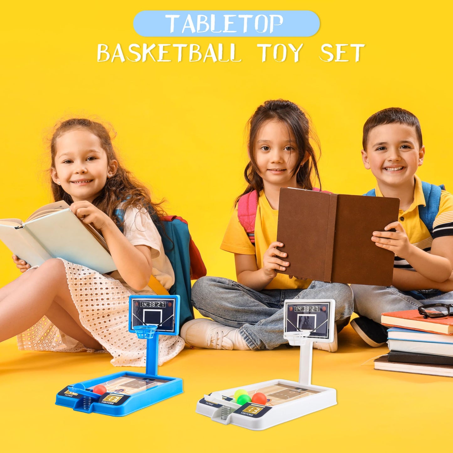 Restroma 12-Pack Mini Basketball Game Toys – Desktop Tabletop Basketball Set, 2 Colors