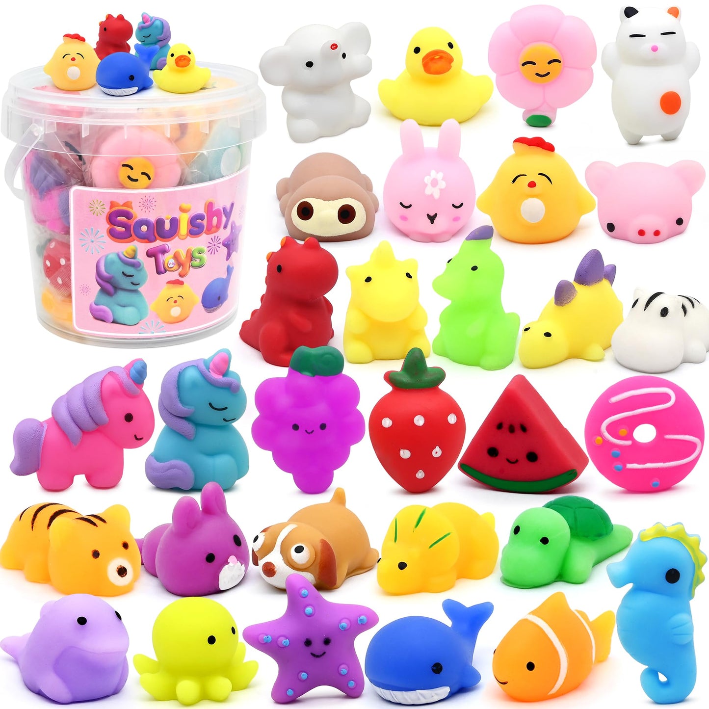 Resumplan 30-Pack Mochi Squishies – Bulk Party Favors, Kids’ Toys & Classroom Prizes