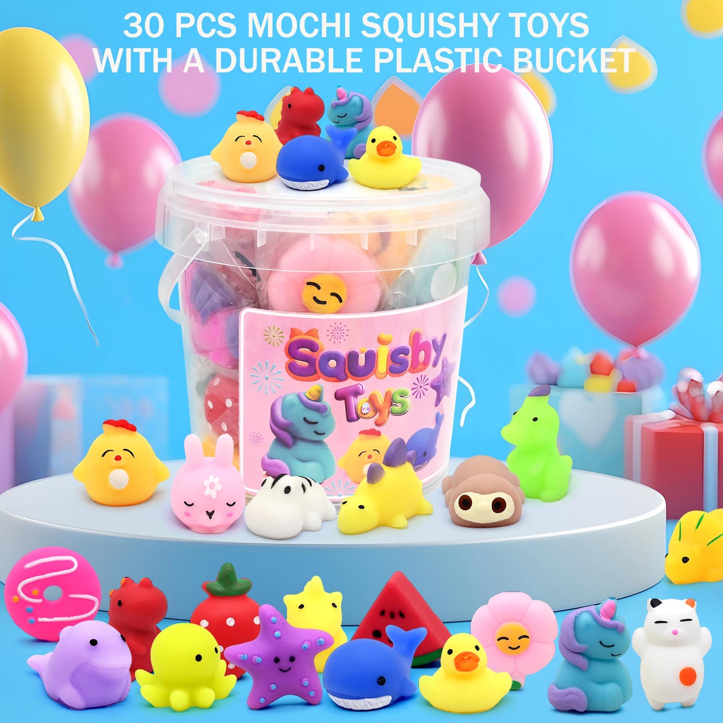 Resumplan 30-Pack Mochi Squishies – Bulk Party Favors, Kids’ Toys & Classroom Prizes