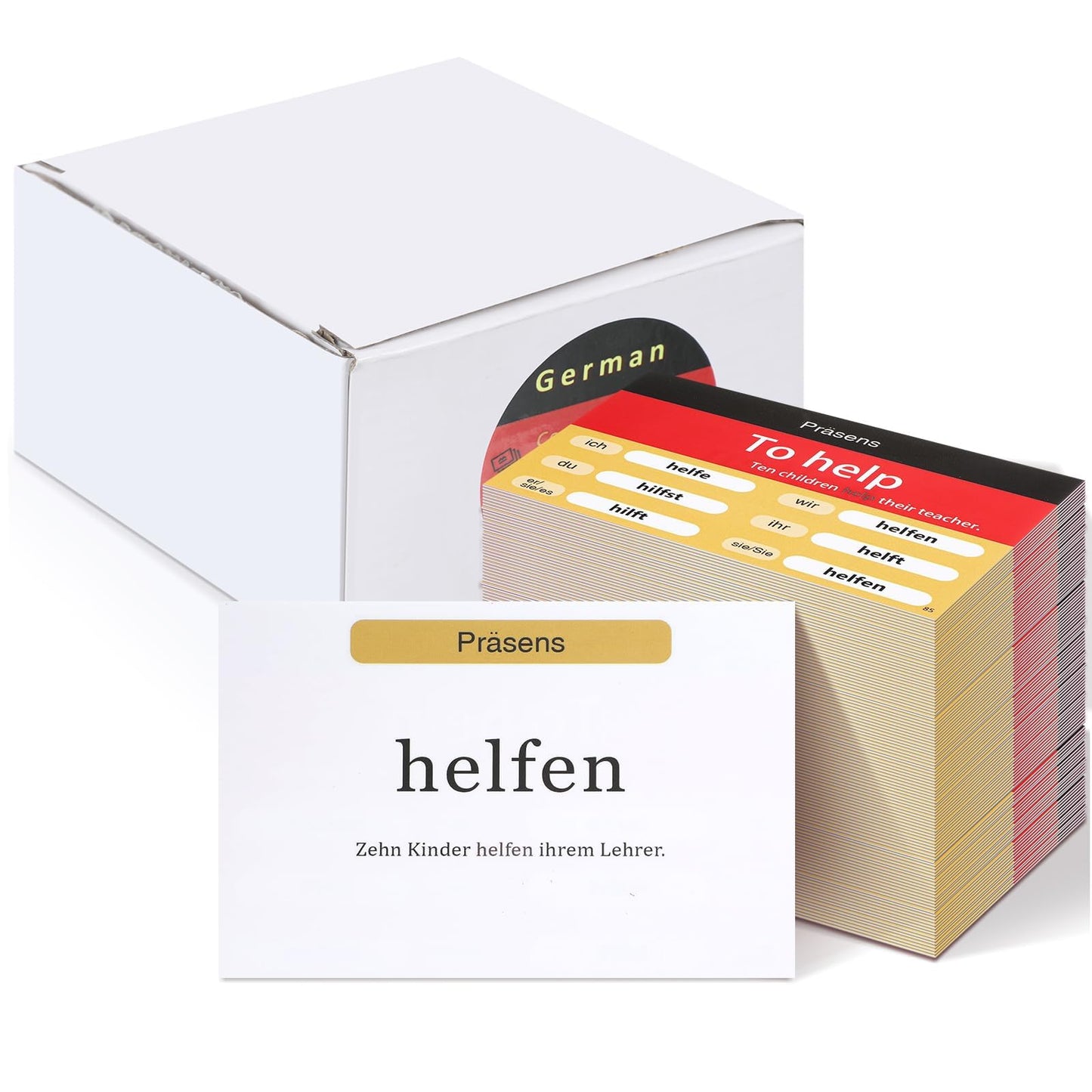 Resurhang 200 German Verb Conjugation Flashcards – Present Tense for Adults