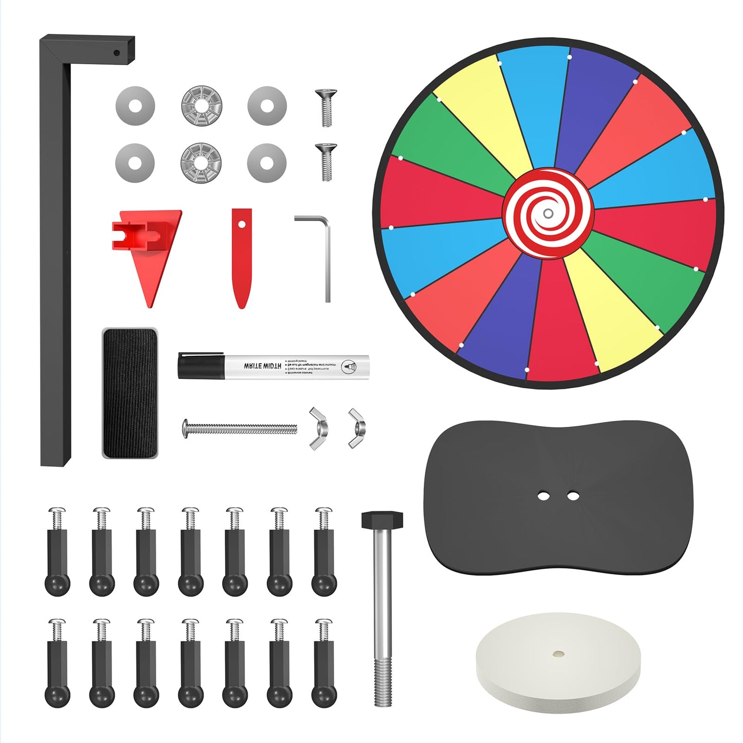 Retbtnm 12 Inch Prize Wheel – 14 Slots, Heavy-Duty Spinner for Classrooms & Parties