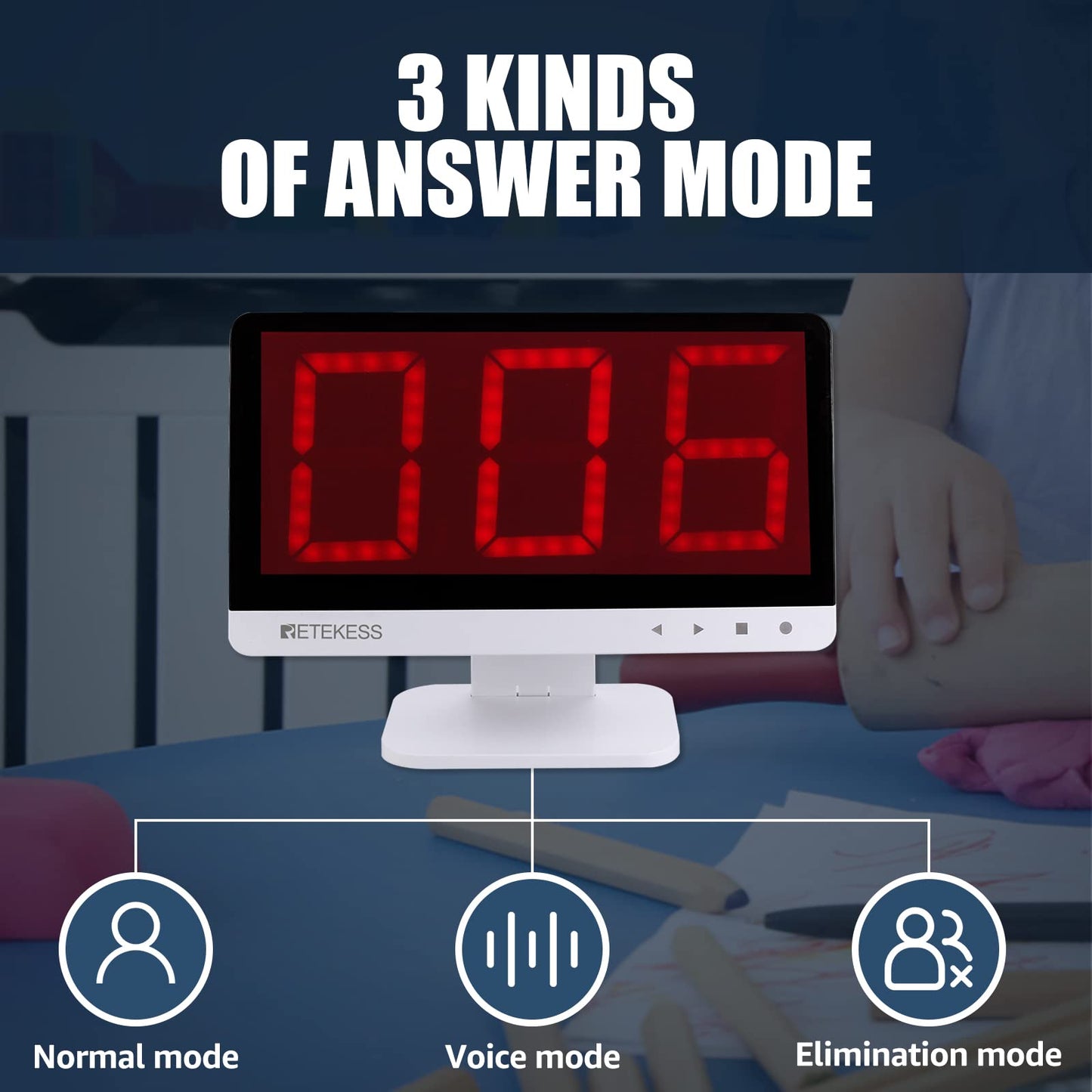 Retekess TM101 Wireless Quiz Buzzer System – 32 Buzzers, 262 ft Range, 15-Level Volume