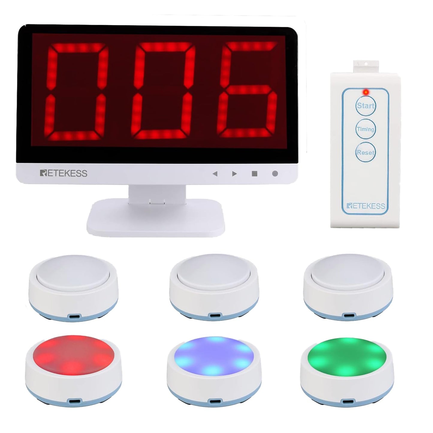 Retekess TM101 Wireless Quiz Buzzer System – 32 Buzzers, 262 ft Range, 15-Level Volume