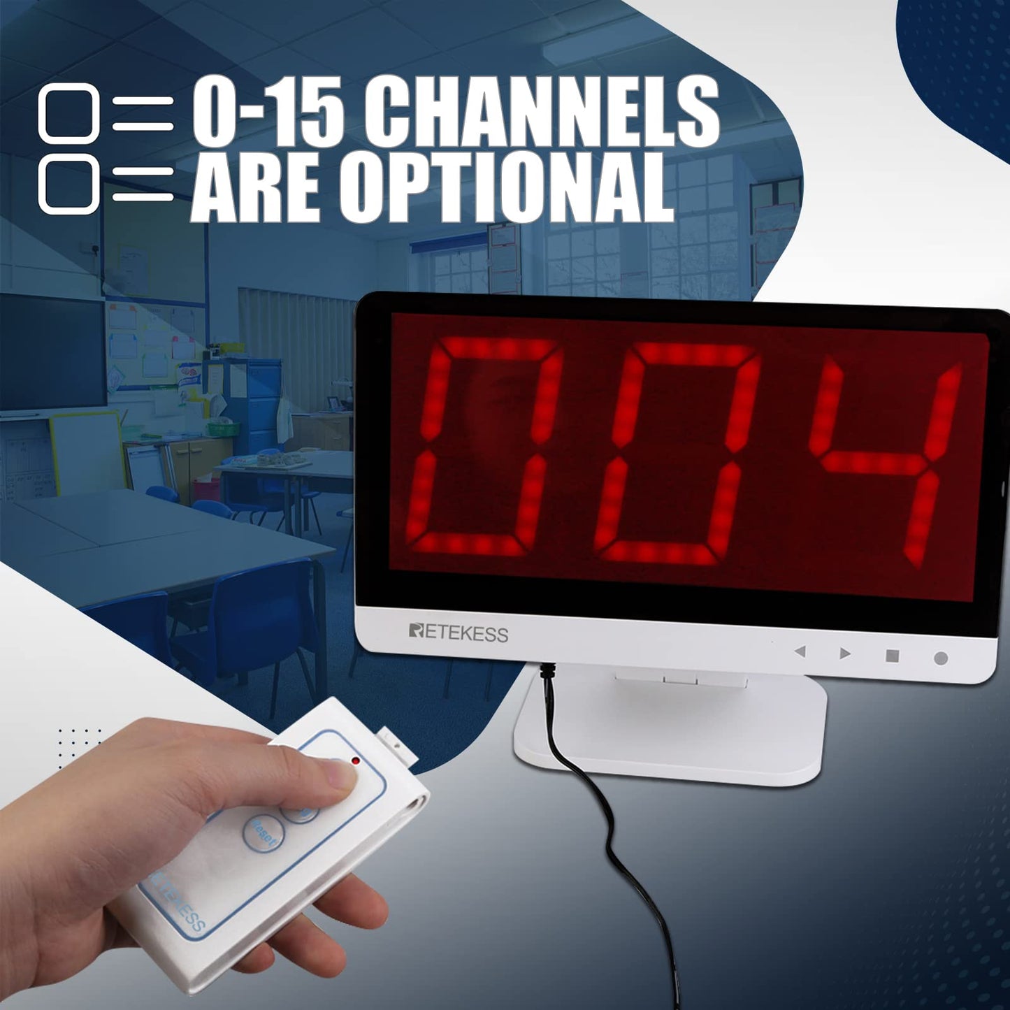 Retekess TM101 Wireless Quiz Buzzer System – 32 Buzzers, 262 ft Range, 15-Level Volume