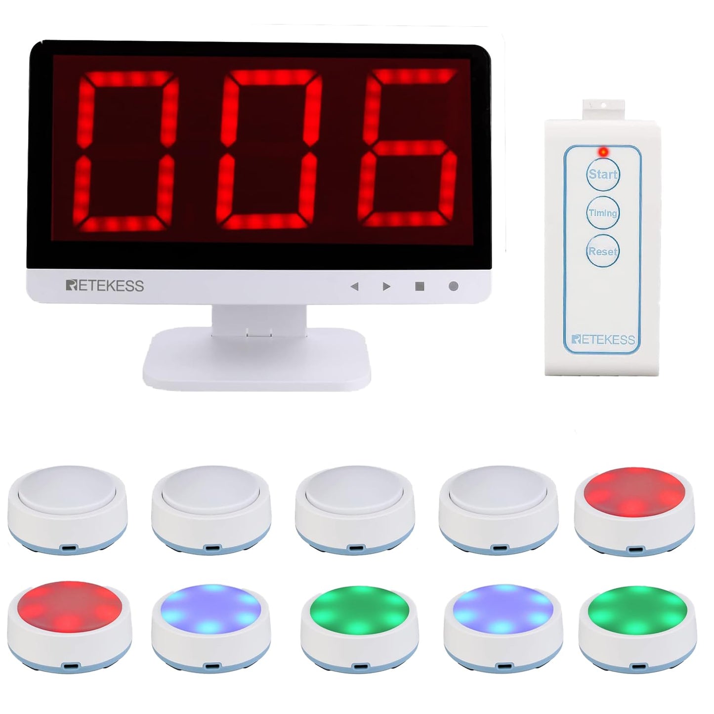 Retekess TM101 Wireless Quiz Buzzer System – 32 Buttons, 262 ft Range
