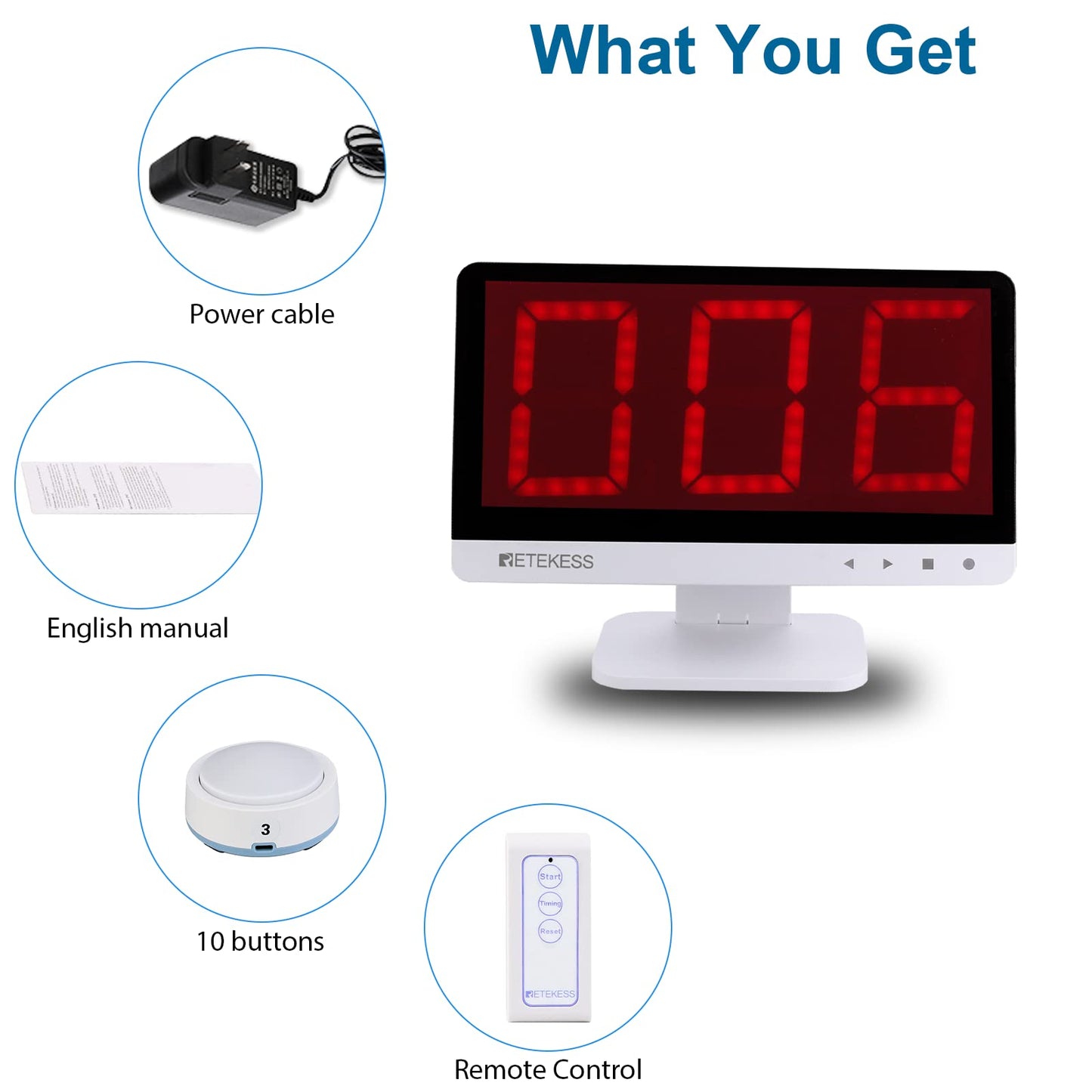 Retekess TM101 Wireless Quiz Buzzer System – 32 Buttons, 262 ft Range