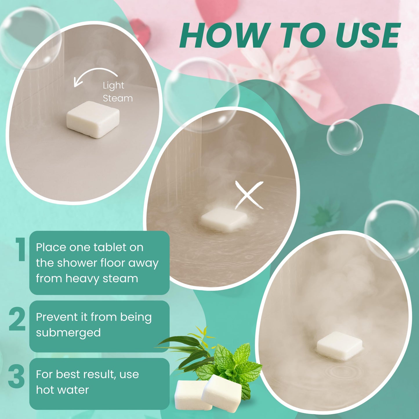 REVIV Shower Steamers Aromatherapy – 15 Long-Lasting Eucalyptus & Mint Shower Bombs
