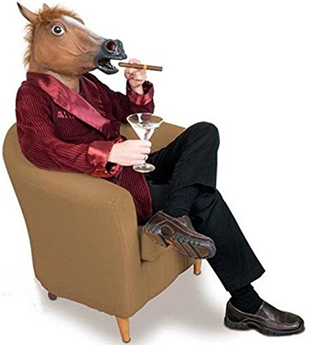 REYINL Kingmys Latex Horse Head Mask (Brown) – Comfortable 100% Natural Latex Costume Accessory