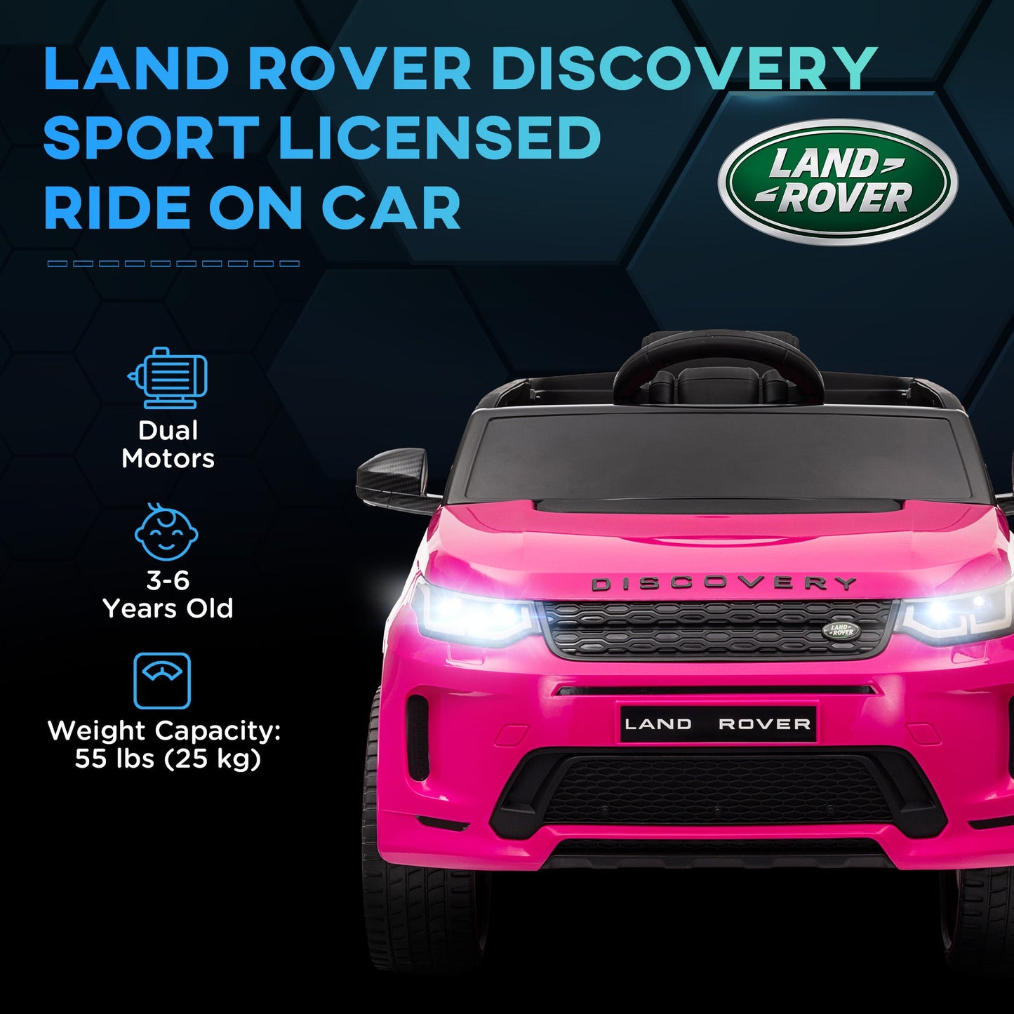 AIYAPLAY Land Rover Licensed Kids Electric Car w/ Remote Music