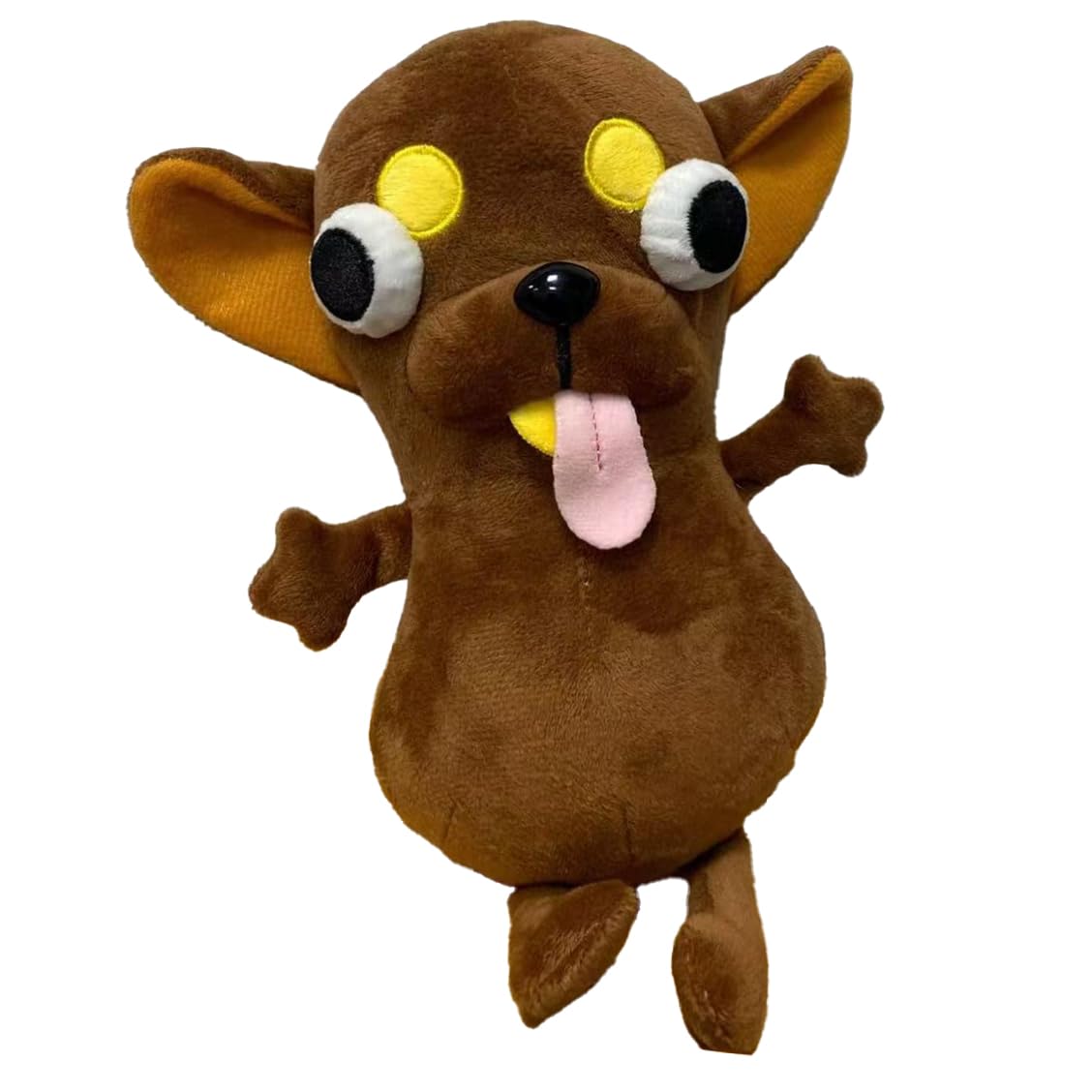RHHSSE Funny Big-Eyed Chihuahua Plush - Stress-Relief Toy, Desk Decor Gift (Brown)