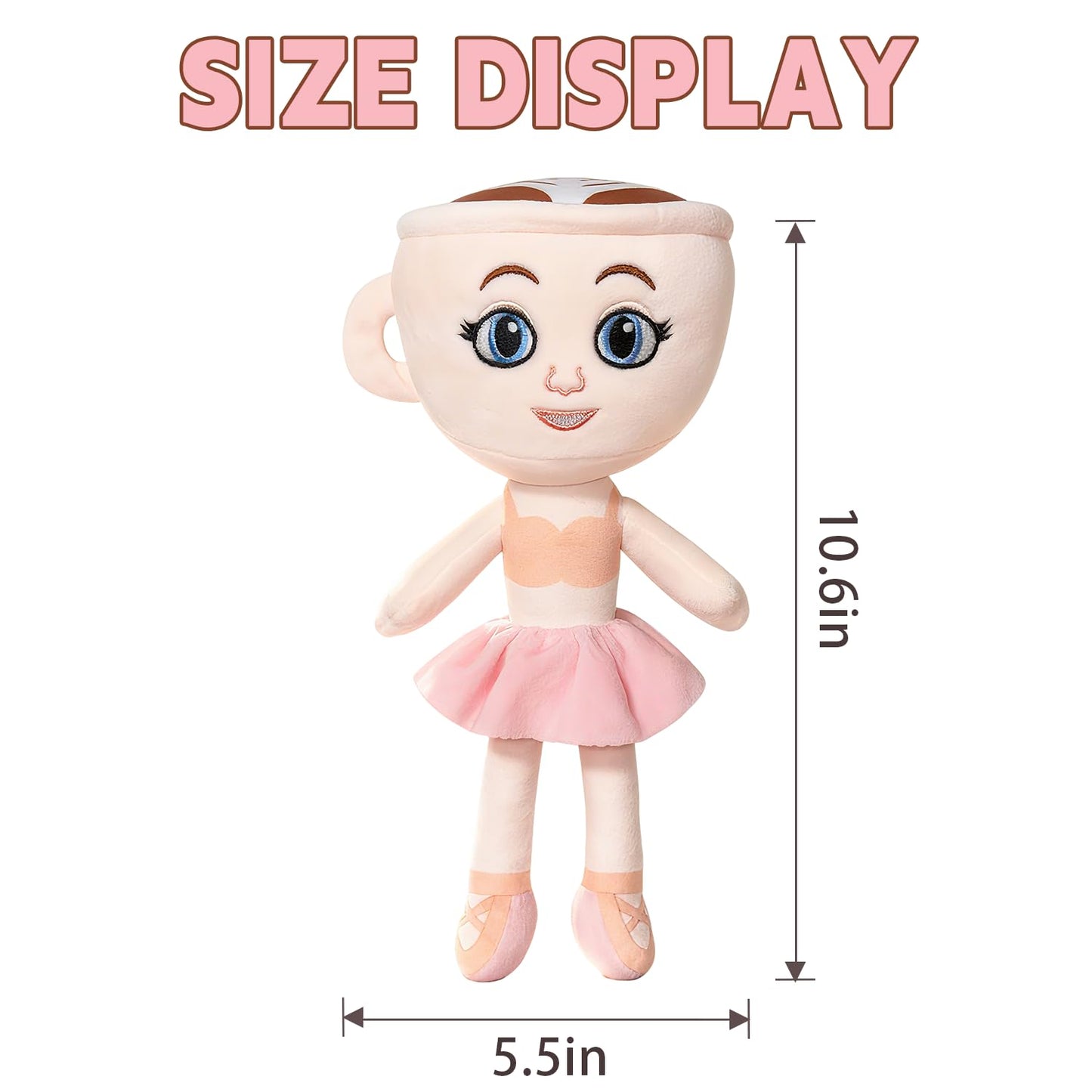 RHMKTC Italian Brainrot Plush Toy 10-Inch Ballerina Cappuccina – Collectible Meme Plush for Fans