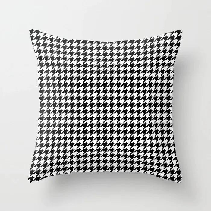 Yellow & Black Geometric Pillow Cover – Modern Abstract Cushion Case 45×45cm