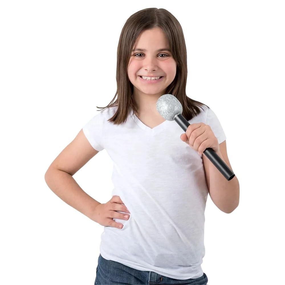 Rhode Island Novelty 10-Inch Glitter Microphone — One Per Order