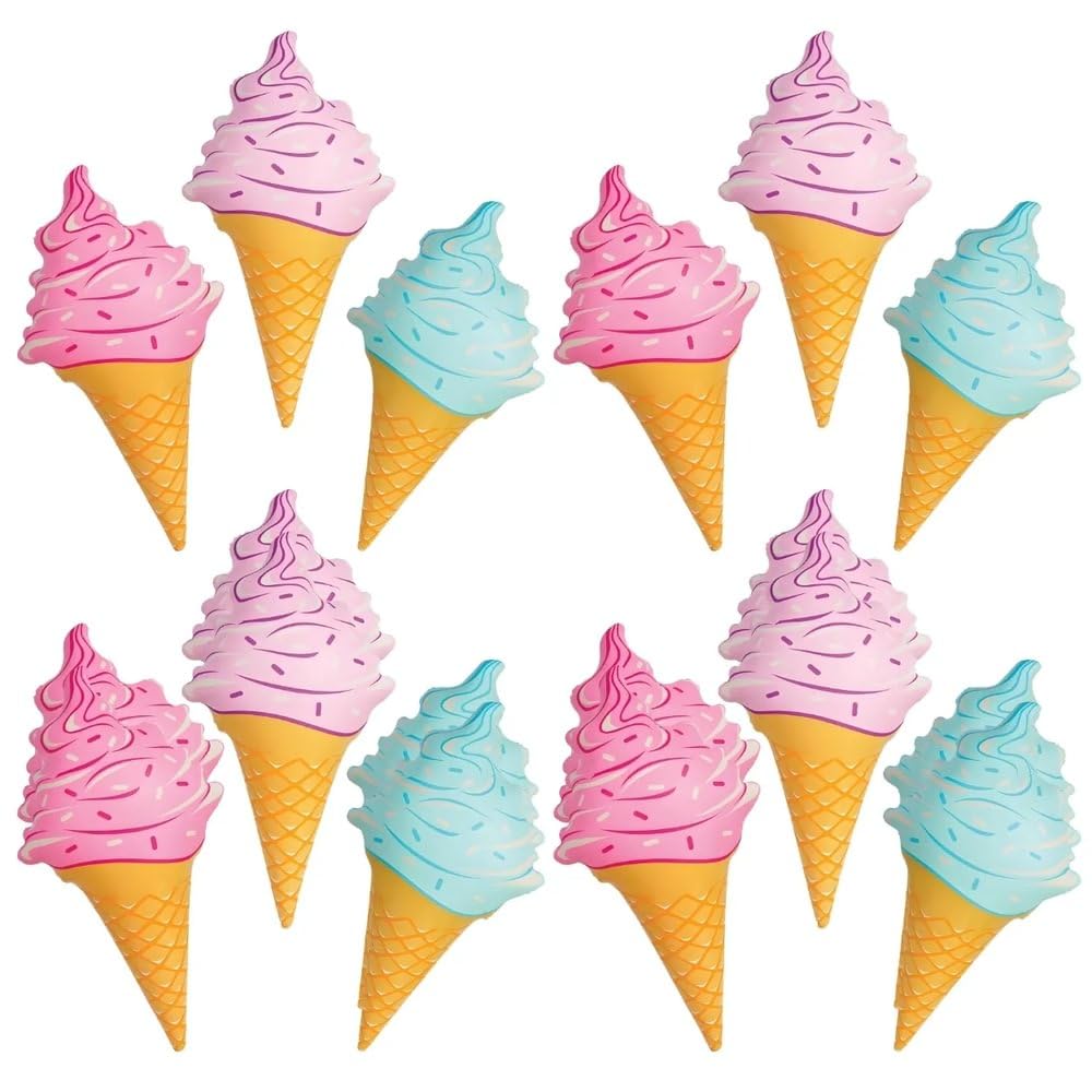 Rhode Island Novelty 36-Inch Inflatable Ice Cream Cones – Three-Pack (No Color Choice)
