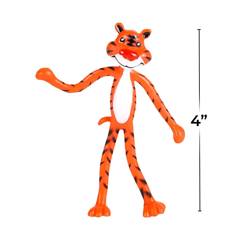 Rhode Island Novelty 4-Inch Bendable Zoo Animals – 12 Per Order | Party Favors & Classroom Fun