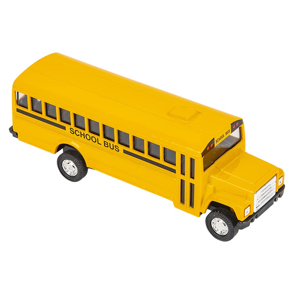 Rhode Island Novelty 5-Inch Die Cast School Bus with Pull-Back Action - 1 Per Order