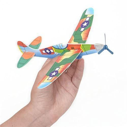 Rhode Island Novelty 8-Inch Glider Planes — Pack of 12 Multicolor Flying Toys