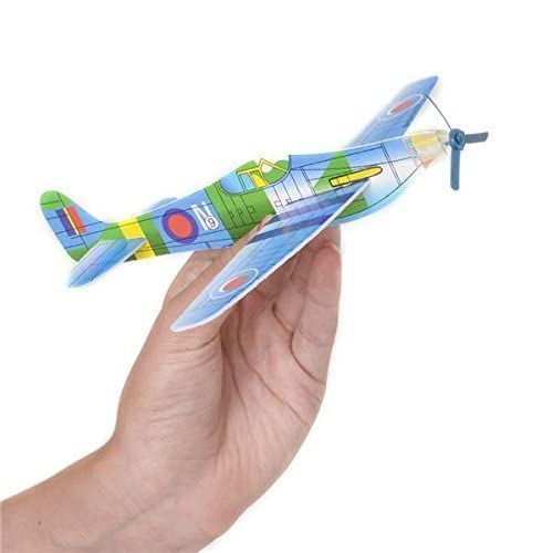 Rhode Island Novelty 8-Inch Glider Planes — Pack of 12 Multicolor Flying Toys