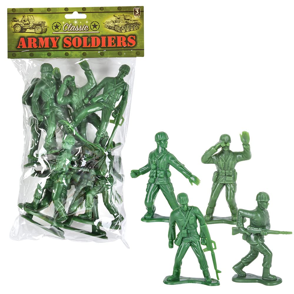 Rhode Island Novelty 4-Inch Army Men Set — 8 Assorted Figures