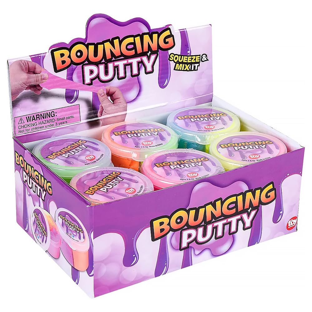 Rhode Island Novelty Bouncy Putty – 2.75-Inch, Two Colors in Display Box