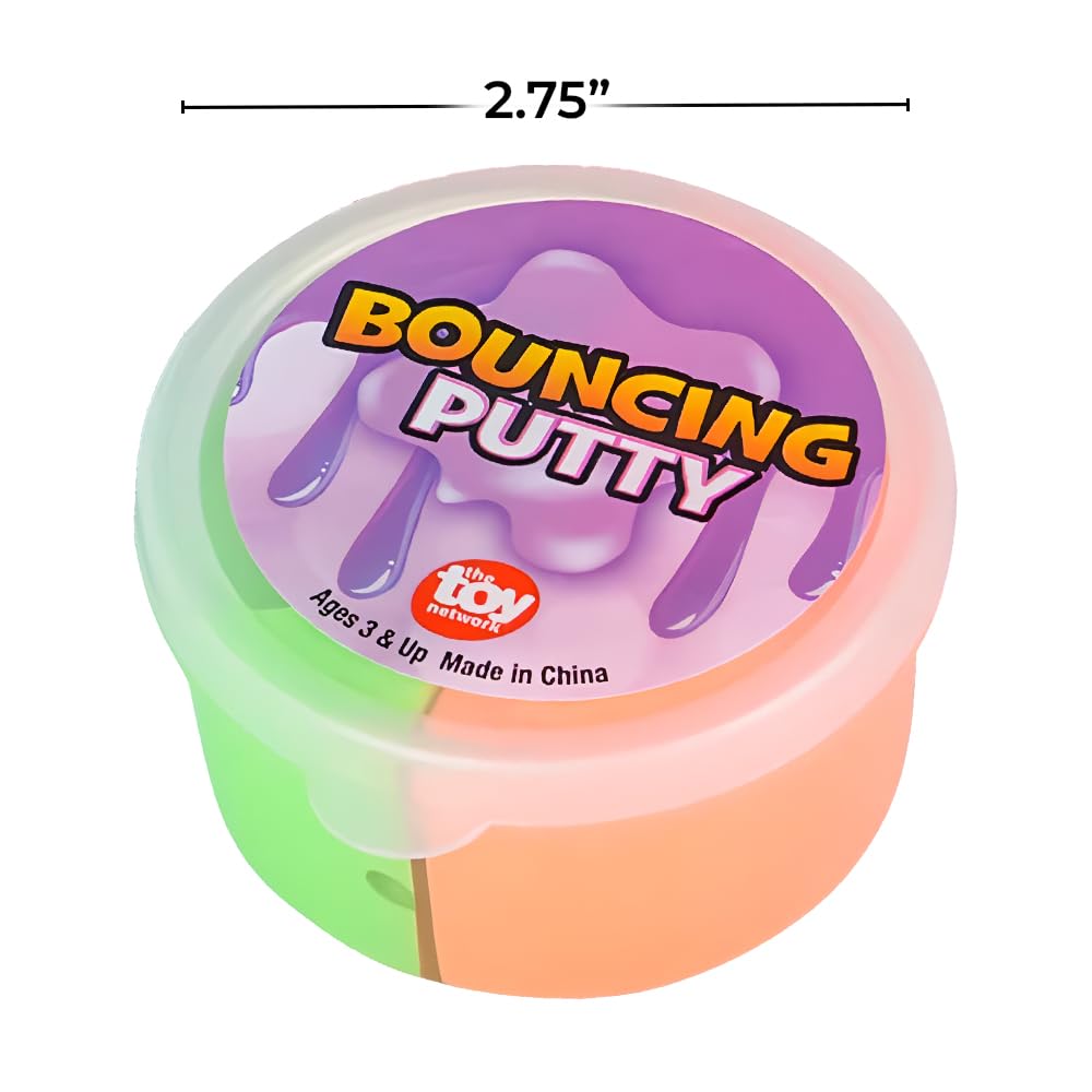 Rhode Island Novelty Bouncy Putty – 2.75-Inch, Two Colors in Display Box