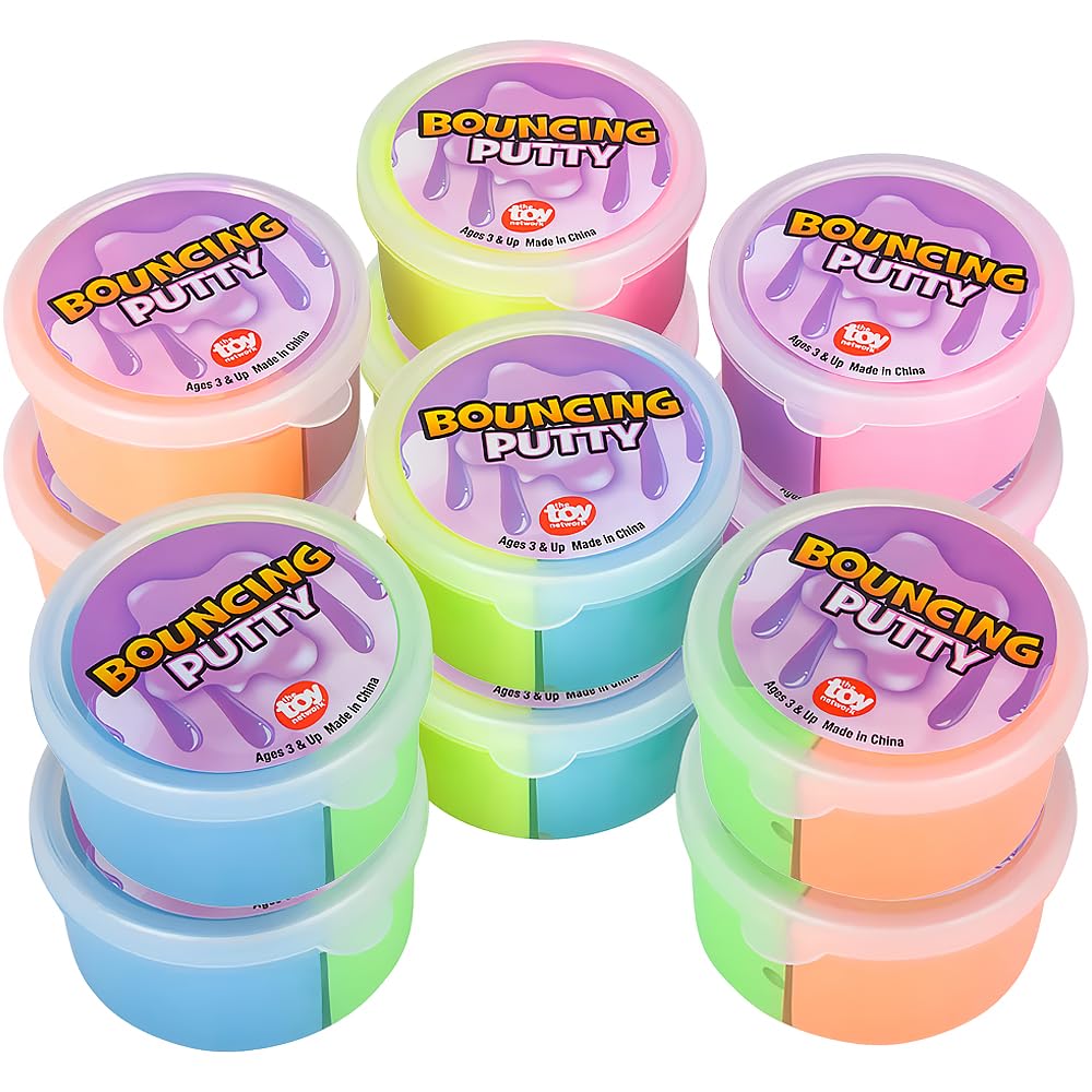 Rhode Island Novelty Bouncy Putty – 2.75-Inch, Two Colors in Display Box