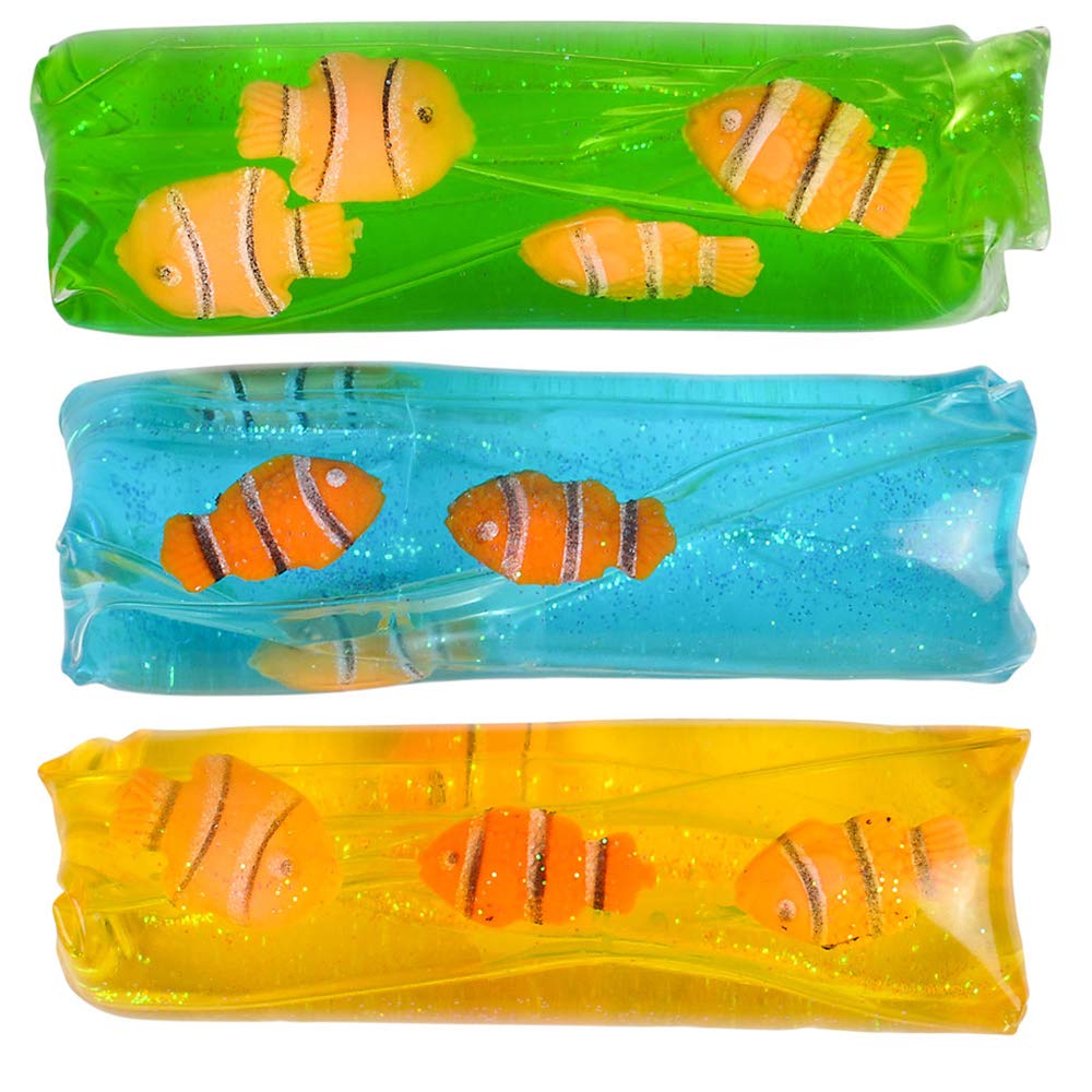 Rhode Island Novelty 4.75 Inch Clownfish Water Wiggler - Sensory Toy for Bath, Play, and Relaxation