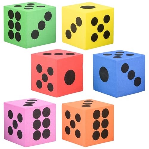 Rhode Island Novelty 12-Pack Foam Dice – 1.5-Inch Giant Dice for Games & Math Teaching