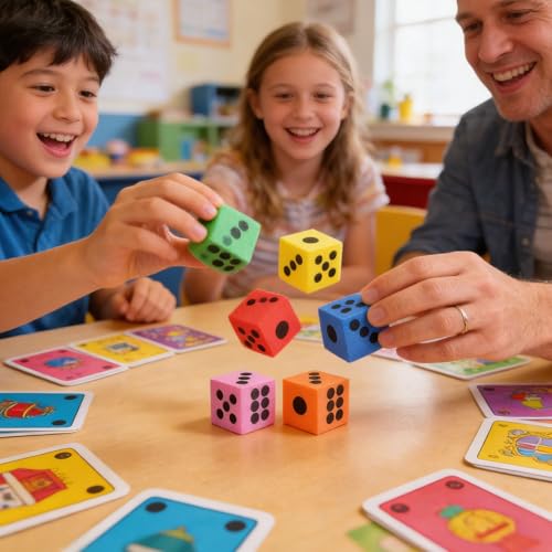 Rhode Island Novelty 12-Pack Foam Dice – 1.5-Inch Giant Dice for Games & Math Teaching