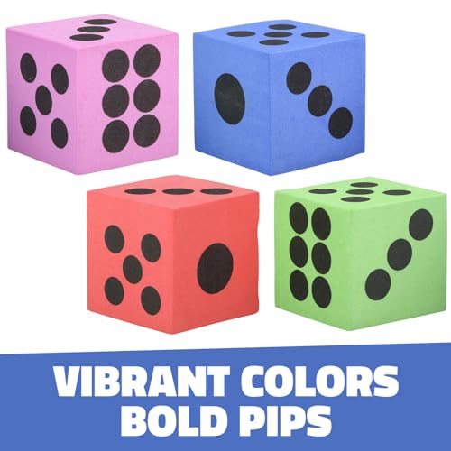 Rhode Island Novelty 12-Pack Foam Dice – 1.5-Inch Giant Dice for Games & Math Teaching